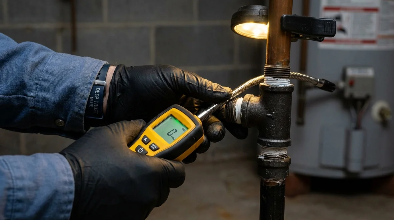 Gas leak detection with electronic sniffer by Johns Plumbing LLC in Tallassee