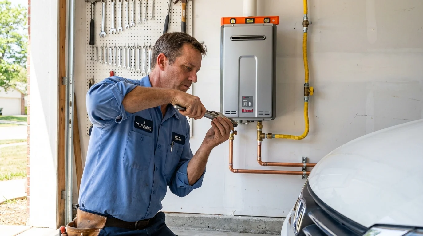 Tankless water heater installation by a Johns Plumbing LLC plumber in Tallassee
